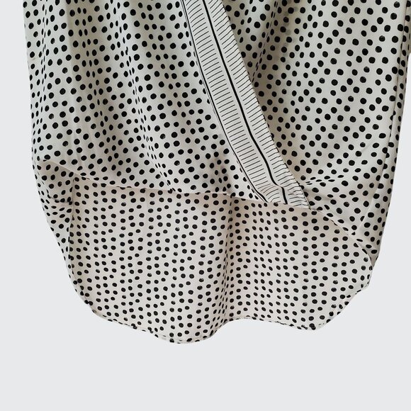 EUC Max Studio Womens Polka Dot Sleeveless Blouse Top S Polyester Black/White - Picture 5 of 7